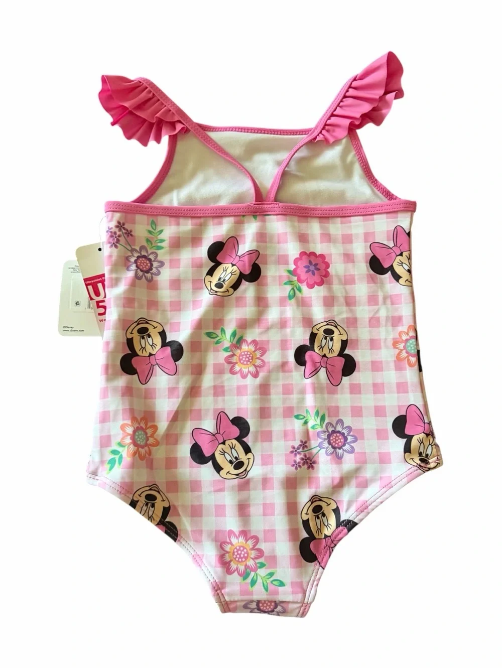 NWT-Disney Minnie Mouse Pink Girls' One-Piece Swimsuit and Cover-Up Set-size 3T